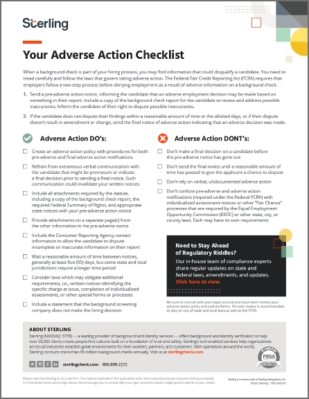 Your Adverse Action Checklist