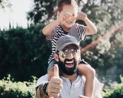 Happy dad and child