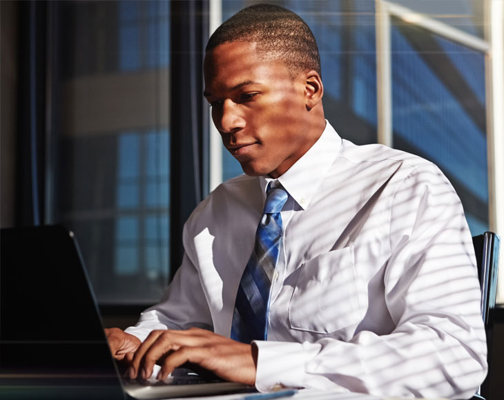 Man working from laptop 