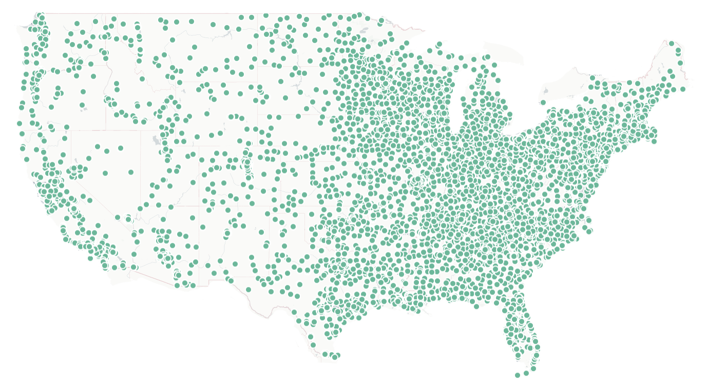 Map of First Advantage's Clinic Network