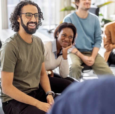 A co-workers meeting