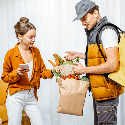 An care.com staff working with their customer.